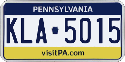 PA license plate KLA5015