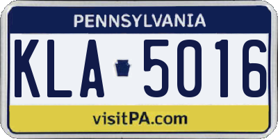 PA license plate KLA5016
