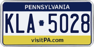 PA license plate KLA5028