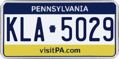 PA license plate KLA5029