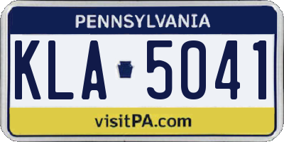 PA license plate KLA5041