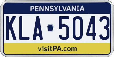 PA license plate KLA5043