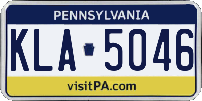 PA license plate KLA5046