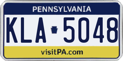 PA license plate KLA5048