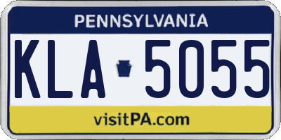PA license plate KLA5055