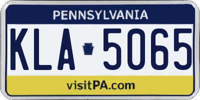 PA license plate KLA5065