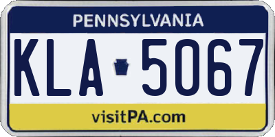 PA license plate KLA5067