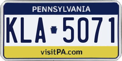 PA license plate KLA5071