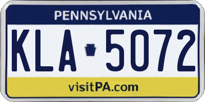 PA license plate KLA5072