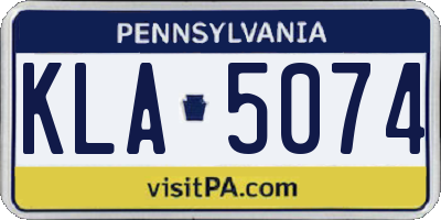 PA license plate KLA5074