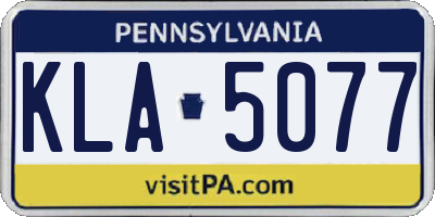 PA license plate KLA5077