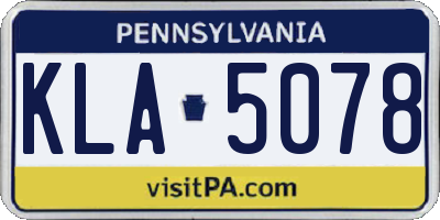 PA license plate KLA5078