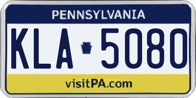 PA license plate KLA5080