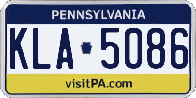 PA license plate KLA5086