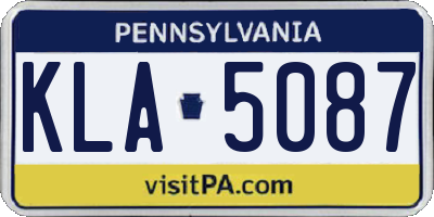 PA license plate KLA5087