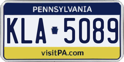 PA license plate KLA5089