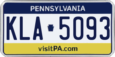 PA license plate KLA5093