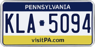 PA license plate KLA5094