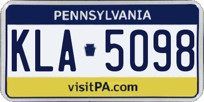 PA license plate KLA5098