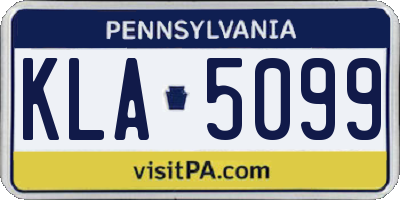 PA license plate KLA5099