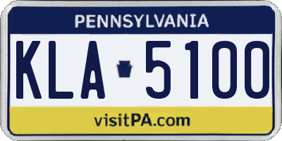 PA license plate KLA5100