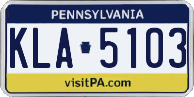 PA license plate KLA5103