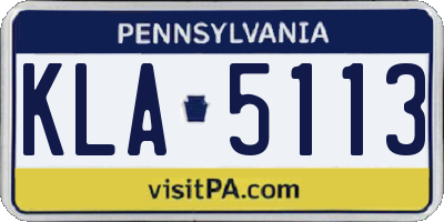 PA license plate KLA5113