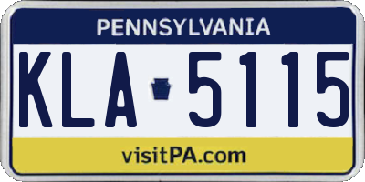 PA license plate KLA5115