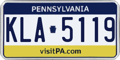 PA license plate KLA5119