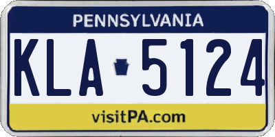 PA license plate KLA5124