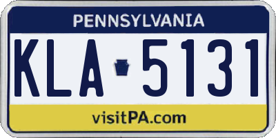 PA license plate KLA5131