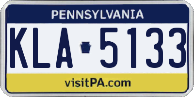 PA license plate KLA5133