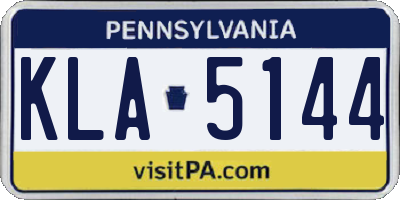 PA license plate KLA5144