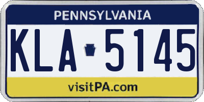 PA license plate KLA5145