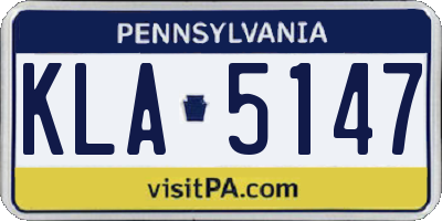 PA license plate KLA5147