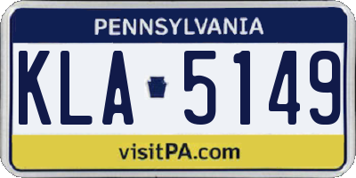 PA license plate KLA5149