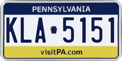 PA license plate KLA5151