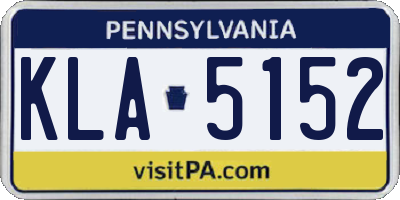 PA license plate KLA5152