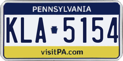 PA license plate KLA5154