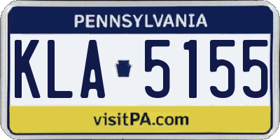PA license plate KLA5155