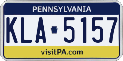 PA license plate KLA5157