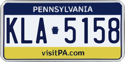 PA license plate KLA5158