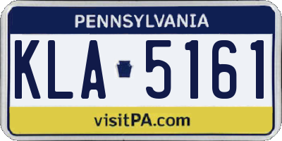 PA license plate KLA5161