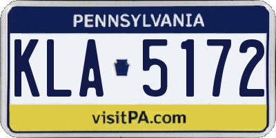 PA license plate KLA5172