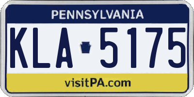 PA license plate KLA5175