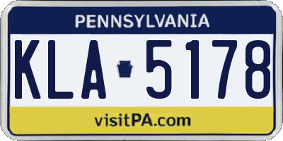 PA license plate KLA5178