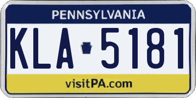 PA license plate KLA5181