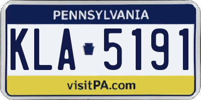 PA license plate KLA5191