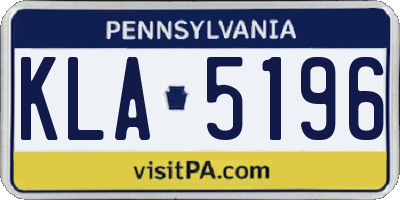 PA license plate KLA5196