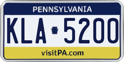 PA license plate KLA5200
